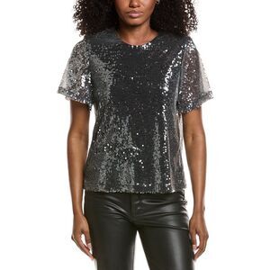 Ichi Womens  Ihprinca Sequin T-Shirt, Grey